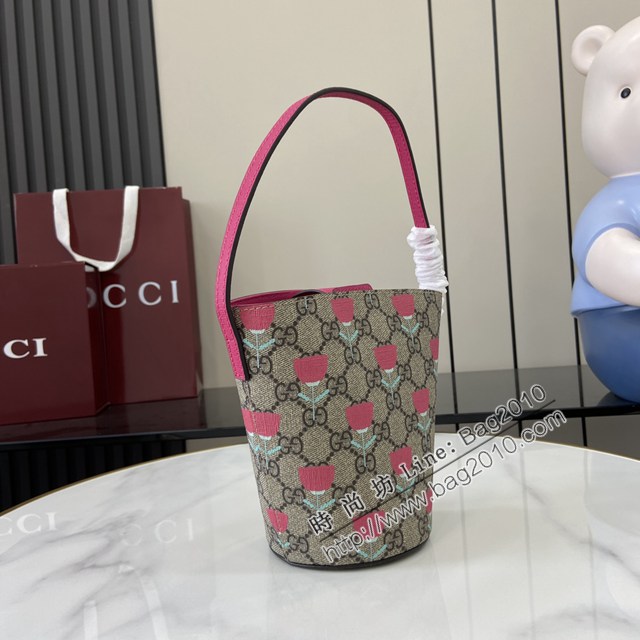 Gucci專櫃古馳2025早春兒童系列最新款動物印花手提托特包 jh2918型號：752356